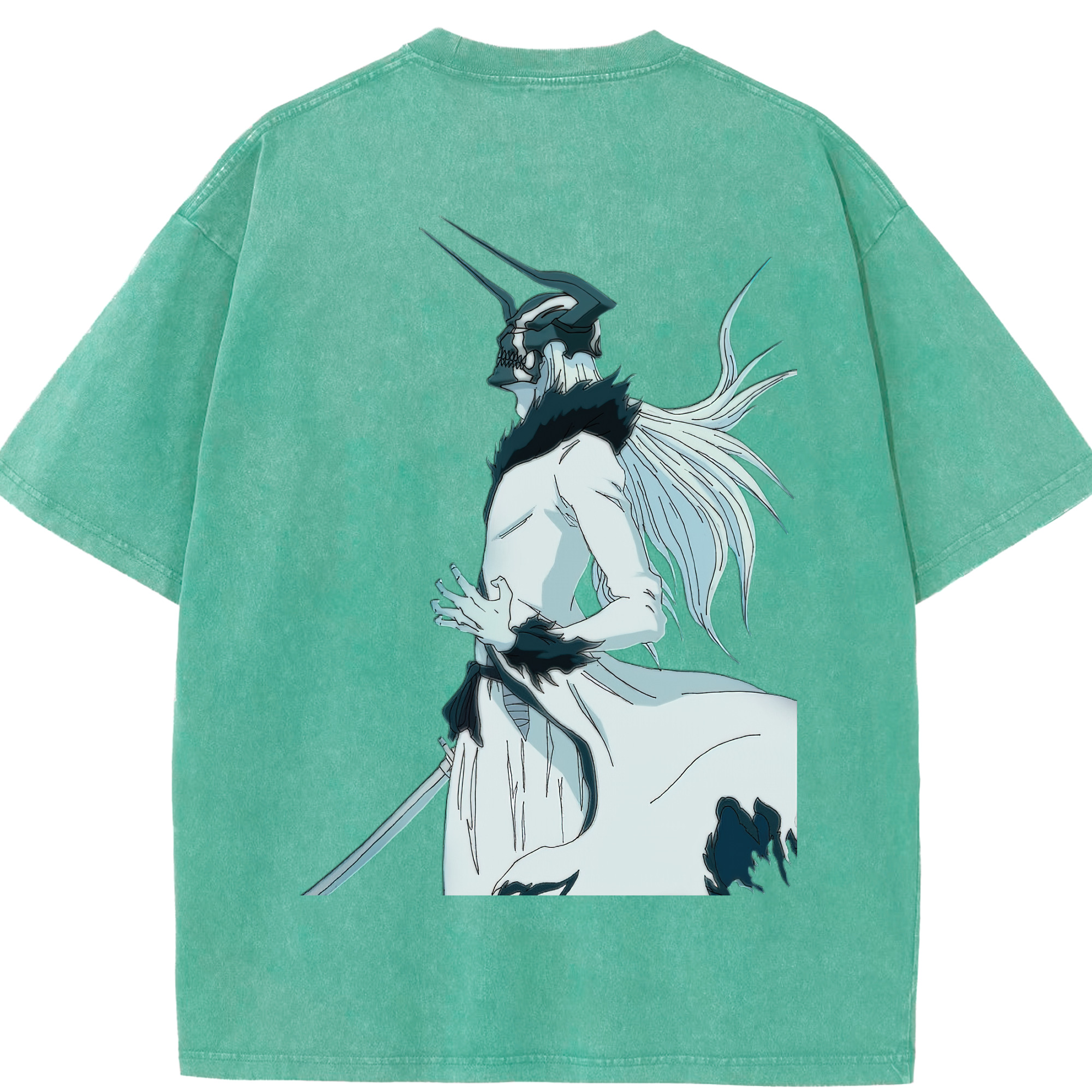 （画像用） ブリーチ 黒崎一護（くろさき いちご）BLEACH Kurosaki Ichigo 綿100% ヴィンテージ風 半袖Tシャツ（背面プリント）